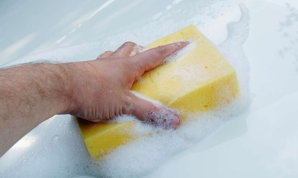Apply Soapy Water to The Cabinet With a Sponge or Gag