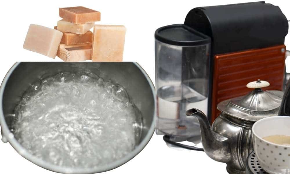 How to clean a glass coffee pot with hot water and soap