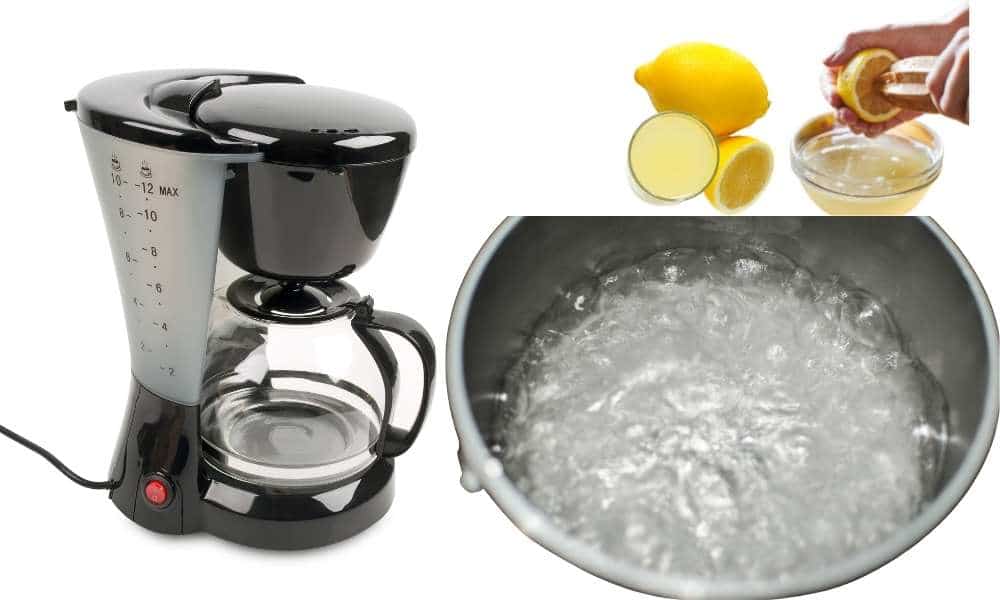 How to clean glass of coffee pot with lemon juice