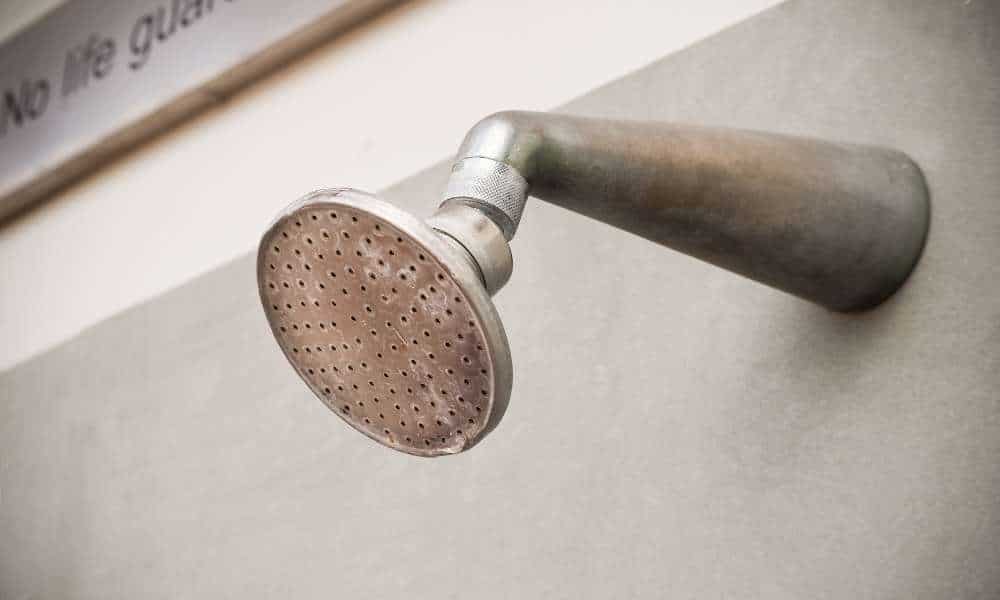 The dirty shower head describes the problem
