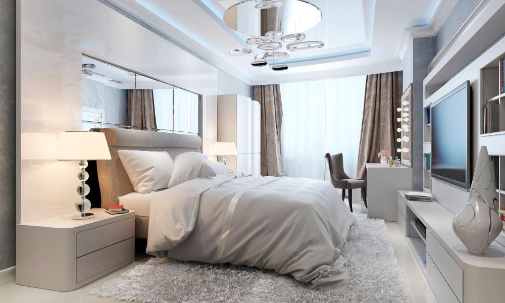 Use chandeliers and pendants in the bedroom