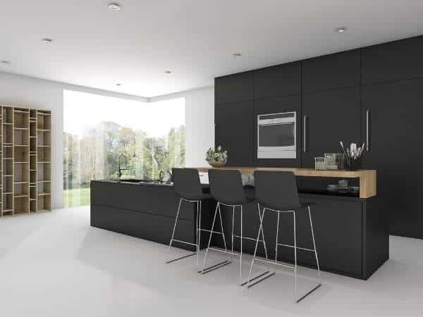 Black Kitchen And Windows