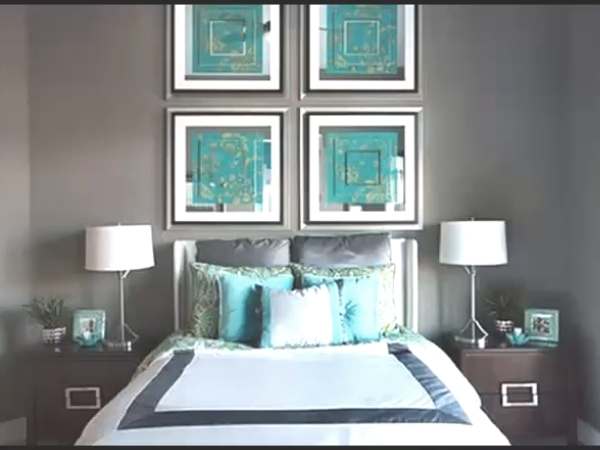 Gray And Turquoise Bedroom Wallpaper