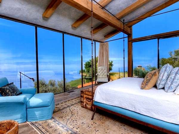 Ocean View Outside Gray And Turquoise Bedroom