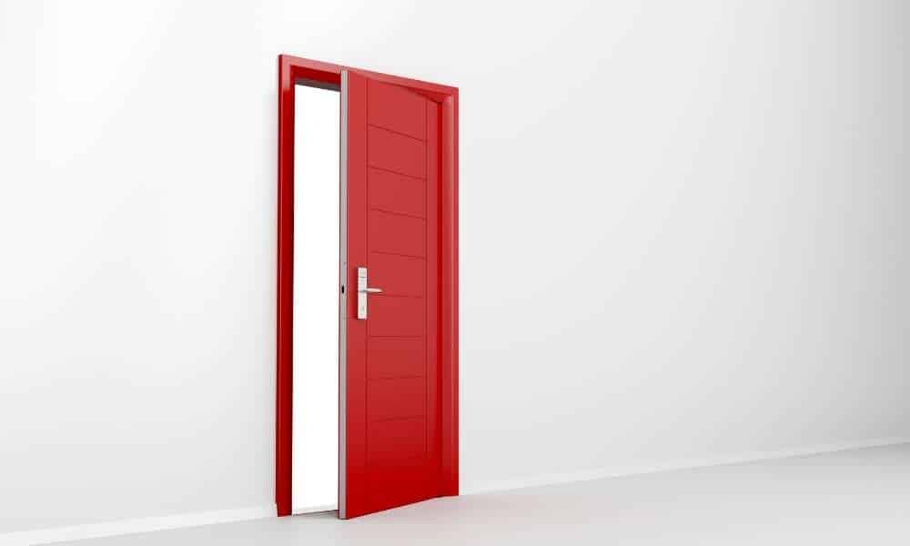 Red Painting Bedroom Door