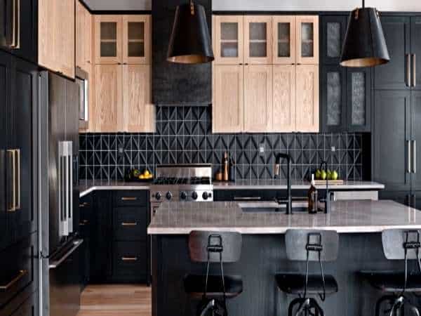 Black Kitchen Wooden Cabinets
