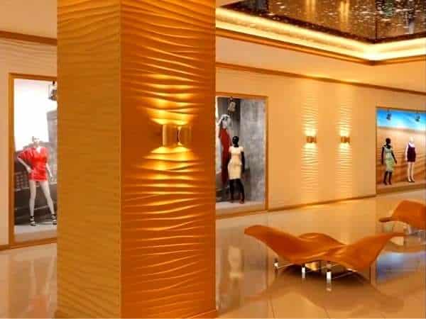 Gold Color Accent Style Pillar Design